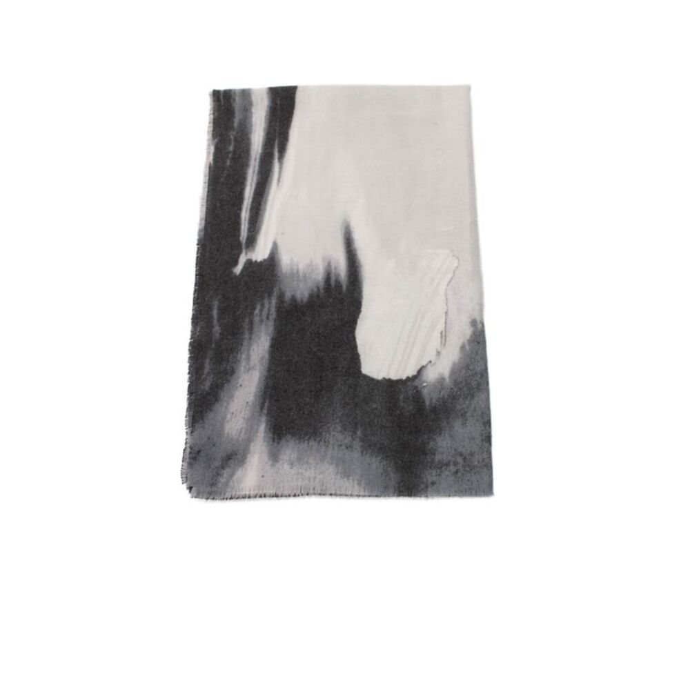 Max Studio Womens Abstract Print Scarf Gray Size 75X25"